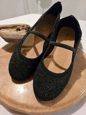 Maurices Black Glitter Mary Jane Flats